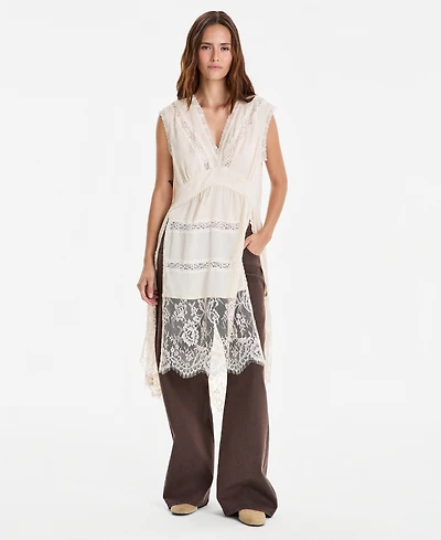And Now This Women's V-Neck Sleeveless Lace-Trim Tunic, Macy's Exclusive