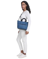 Calvin Klein Averil Denim Zip-Top Large Crossbody Handbag
