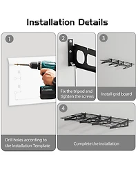 homfan Set of 2 Wall Mounted Shelf Set, 2x4 Foot Heavy Duty Metal Shelving Unit for Home Storage