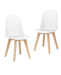 Sugift Modern Dining Chair Set of 2 with Solid Beech Wood Legs and Tilt Backrest