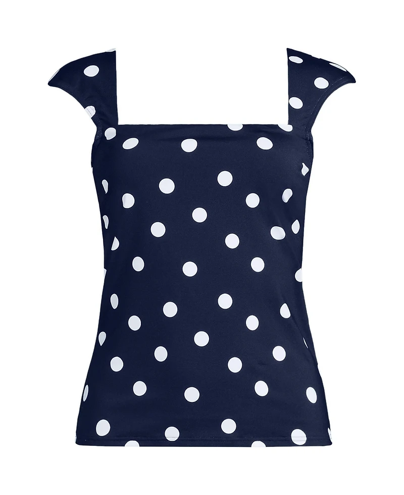 Lands' End Women's D-Cup Square Neck Underwire Tankini Top