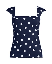 Lands' End Women's D-Cup Square Neck Underwire Tankini Top