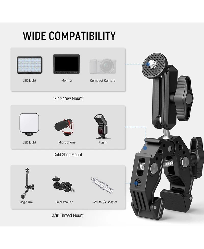 Neewer ST83 Camera Mounting Accessory for select GoPro, Dji and Insta360 action cameras