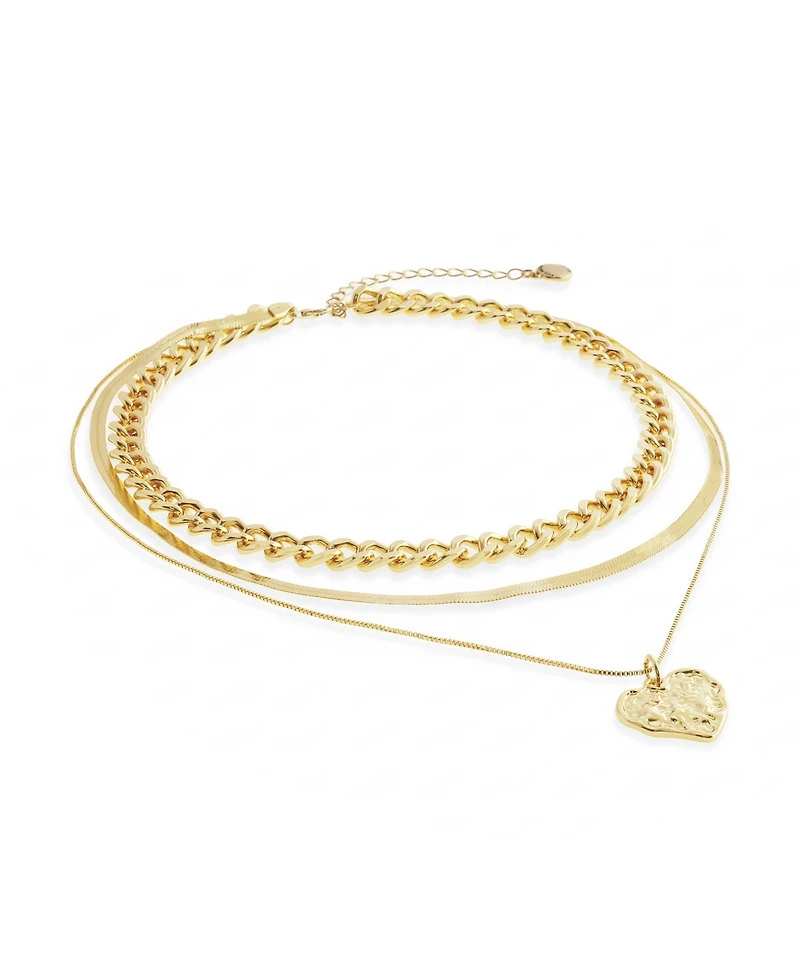 Steve Madden Gold Boho Heart Layered Necklace