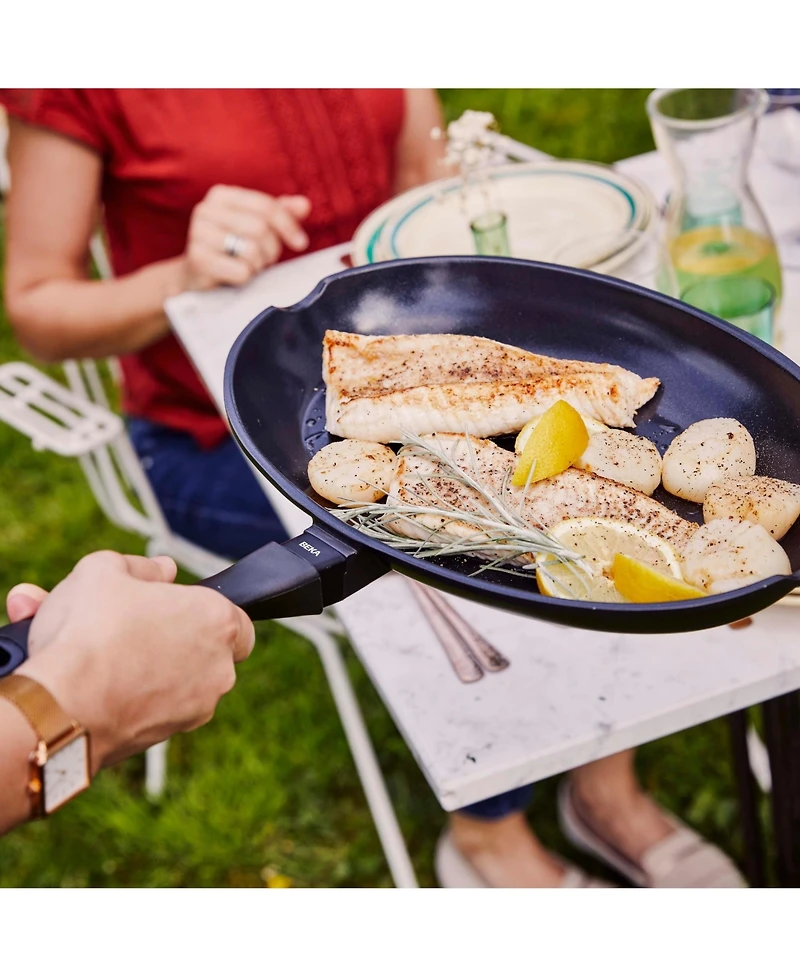 Alva Energy 13.4" Oval Nonstick Ceramic Fish Frying Pan – Non-Toxic, Pfas-Free, Whole Fish Ready