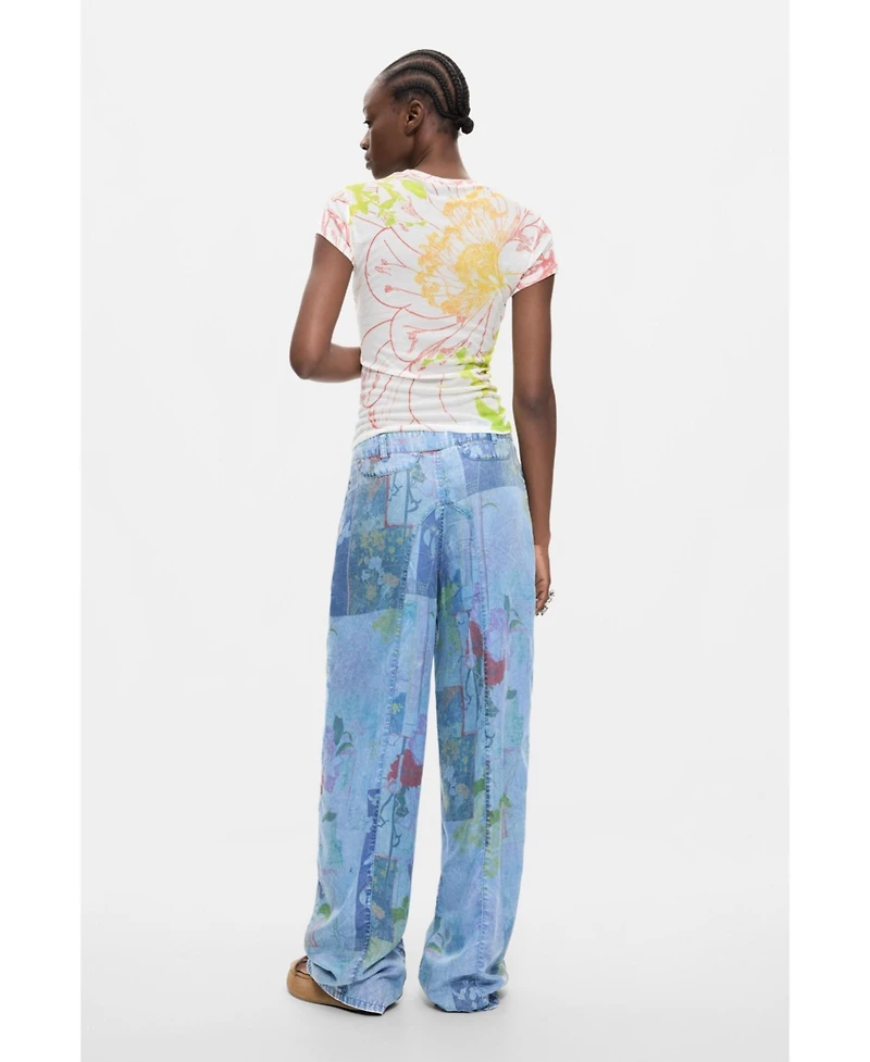 Desigual Women's Printed Denim Trousers