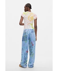 Desigual Women's Printed Denim Trousers