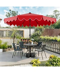 Gouun 9-Foot Solar Led Patio Umbrella with Weighted Base