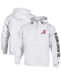 Champion Men's White Alabama Crimson Tide Cloud Packable Half-Zip Hooded Jacket