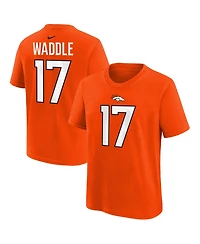 Nike Big Boys and Girls Jaylen Waddle Orange Denver Broncos Name & Number T-Shirt