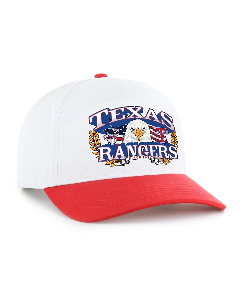 '47 Brand Men's White/Red Texas Rangers Americana Eagle Hitch Adjustable Hat
