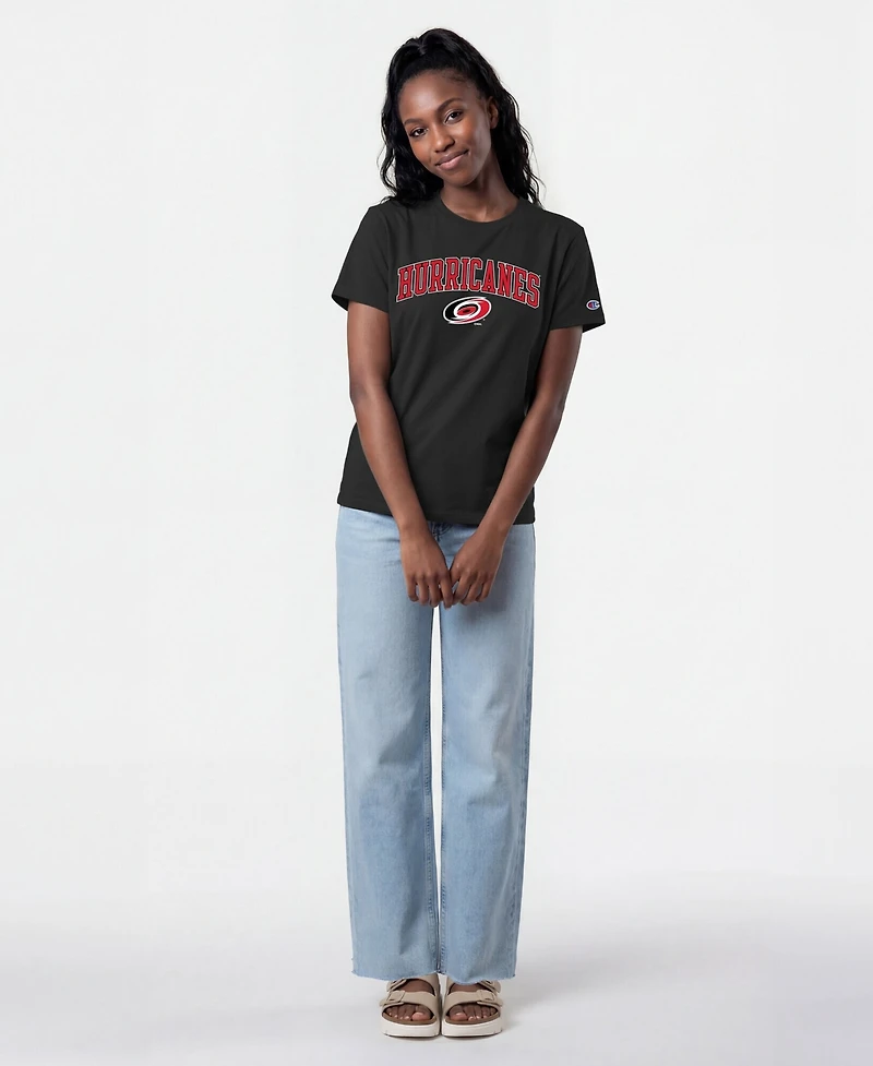 Champion Women's Black Carolina Hurricanes Arch Mascot Logo T-Shirt
