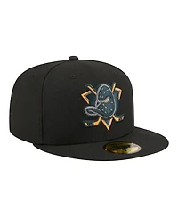 New Era Men's Black Anaheim Ducks Color Pop 59FIFTY Fitted Hat
