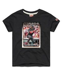Homage Big Boys and Girls Elly De La Cruz Charcoal Cincinnati Reds Topps Baseball Card Tri-Blend T-Shirt