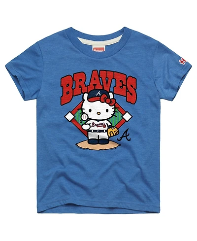 Homage Toddler Royal Atlanta Braves Hello Kitty x Mlb Tri-Blend T-Shirt