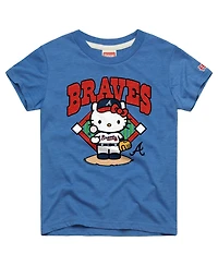 Homage Toddler Royal Atlanta Braves Hello Kitty x Mlb Tri-Blend T-Shirt