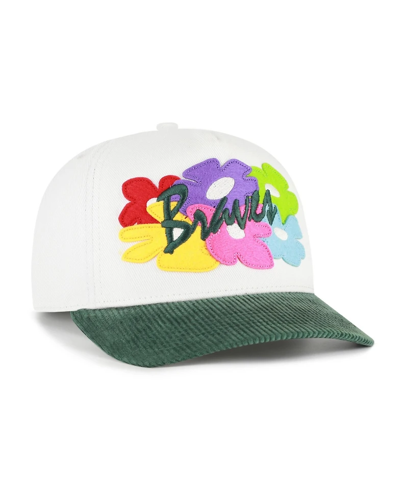 '47 Brand Men's White/Green Atlanta Braves Flora Gallery Hitch Adjustable Hat