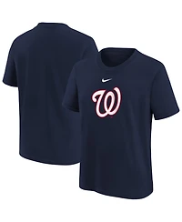 Nike Big Boys and Girls Navy Washington Nationals Large Logo T-Shirt
