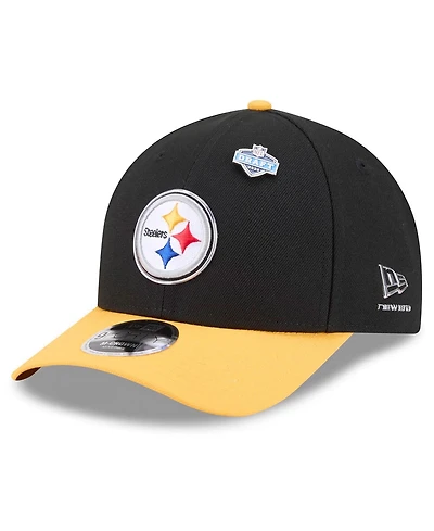 New Era Men's Black/Gold Pittsburgh Steelers 2026 Nfl Draft 9FORTY M-Crown Adjustable Hat