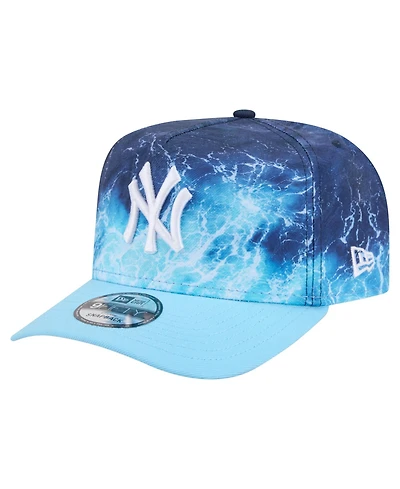 New Era Men's Light Blue New York Yankees Deep Water Pre-Curved 9FIFTY A-Frame Snapback Hat