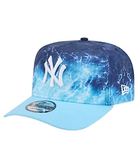 New Era Men's Light Blue New York Yankees Deep Water Pre-Curved 9FIFTY A-Frame Snapback Hat