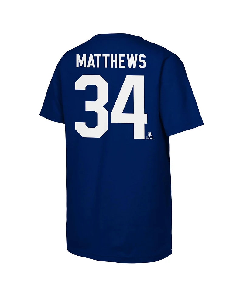 Outerstuff Big Boys and Girls Auston Matthews Blue Toronto Maple Leaf's Player Name & Number T-Shirt