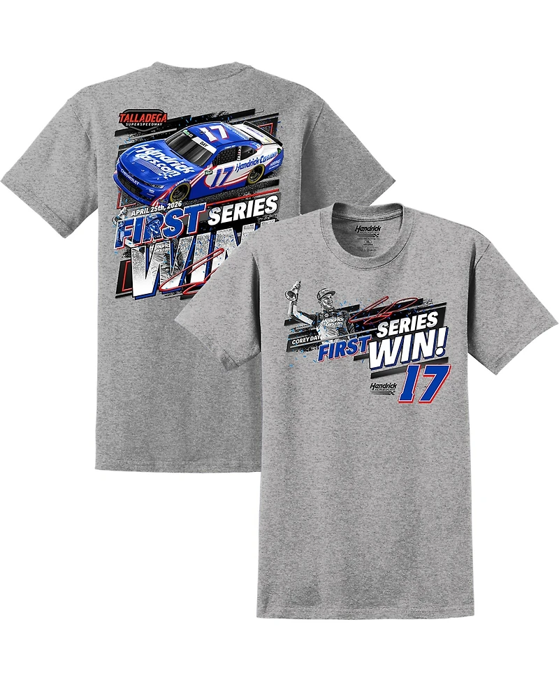 Hendrick Motorsports Team Collection Men's Heather Gray Corey Day 2026 Ag-Pro 300 Race Winner T-Shirt