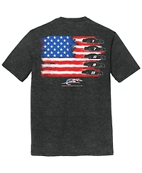 Jr Motorsports Official Team Apparel Men's Heather Black American Flag T-Shirt