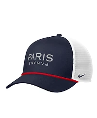 Nike Men's Navy Paris Saint-Germain Rise Rope Trucker A-Frame Adjustable Hat