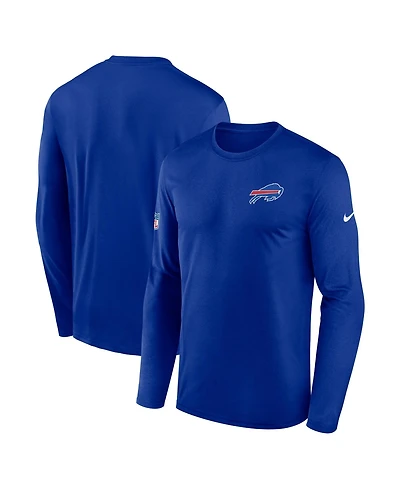 Nike Men's Royal Buffalo Bills Sideline Small Logo Legend Dri-fit Long Sleeve T-Shirt