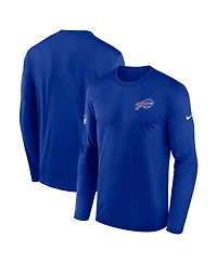 Nike Men's Royal Buffalo Bills Sideline Small Logo Legend Dri-fit Long Sleeve T-Shirt