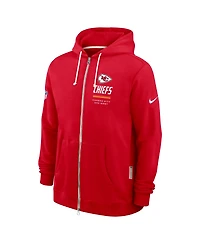 Nike Men's Red Kansas City Chiefs Sideline Standard Issue Dri-fit Full-Zip Hoodie