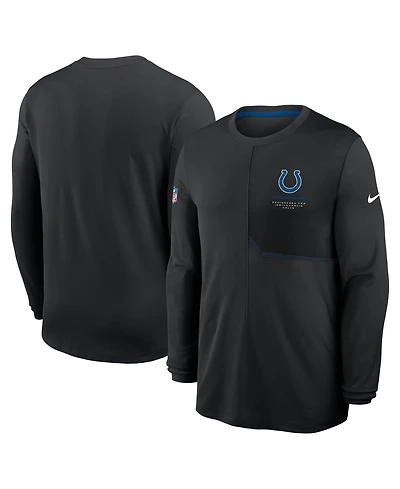 Nike Men's Black Indianapolis Colts Sideline Coaches Uv Dri-fit Long Sleeve Shirt