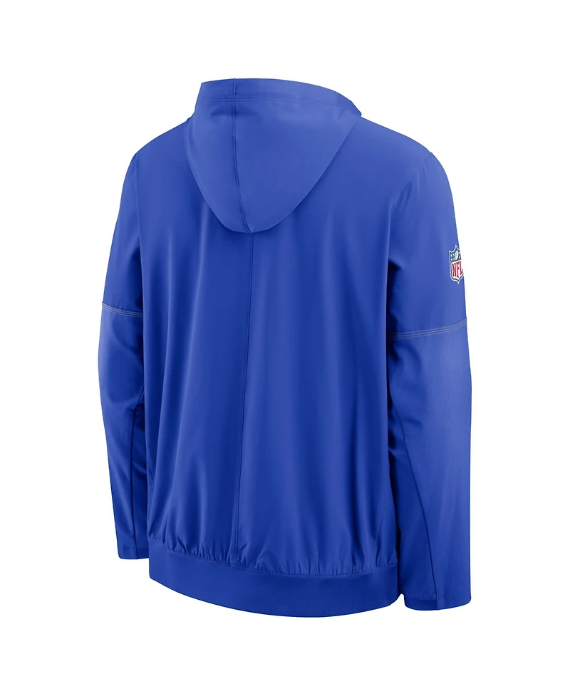 Nike Men's Royal Los Angeles Rams Sideline Anorak Half-Zip Hooded Jacket