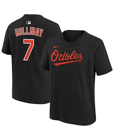 Nike Big Boys and Girls Jackson Holliday Black Baltimore Orioles Name & Number T-Shirt