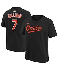 Nike Big Boys and Girls Jackson Holliday Black Baltimore Orioles Name & Number T-Shirt