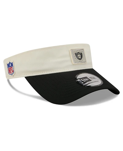 New Era Men's Cream/Black Las Vegas Raiders 2026 Nfl Training Camp Adjustable Visor Hat