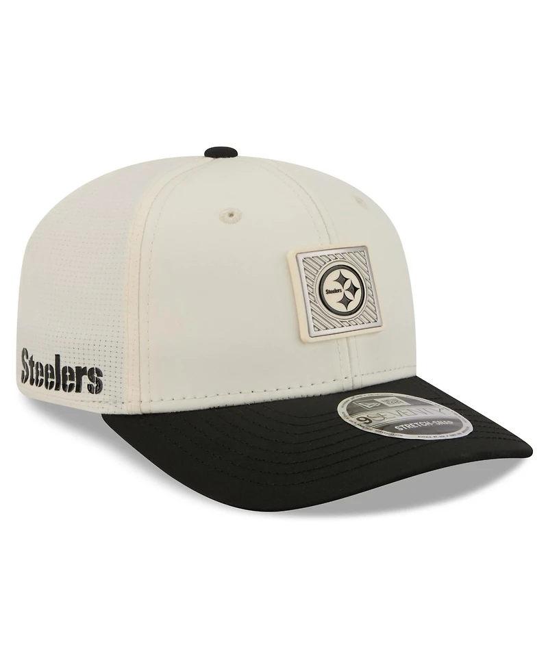 New Era Men's Cream/Black Pittsburgh Steelers 2026 Nfl Training Camp 9SEVENTY Adjustable Hat