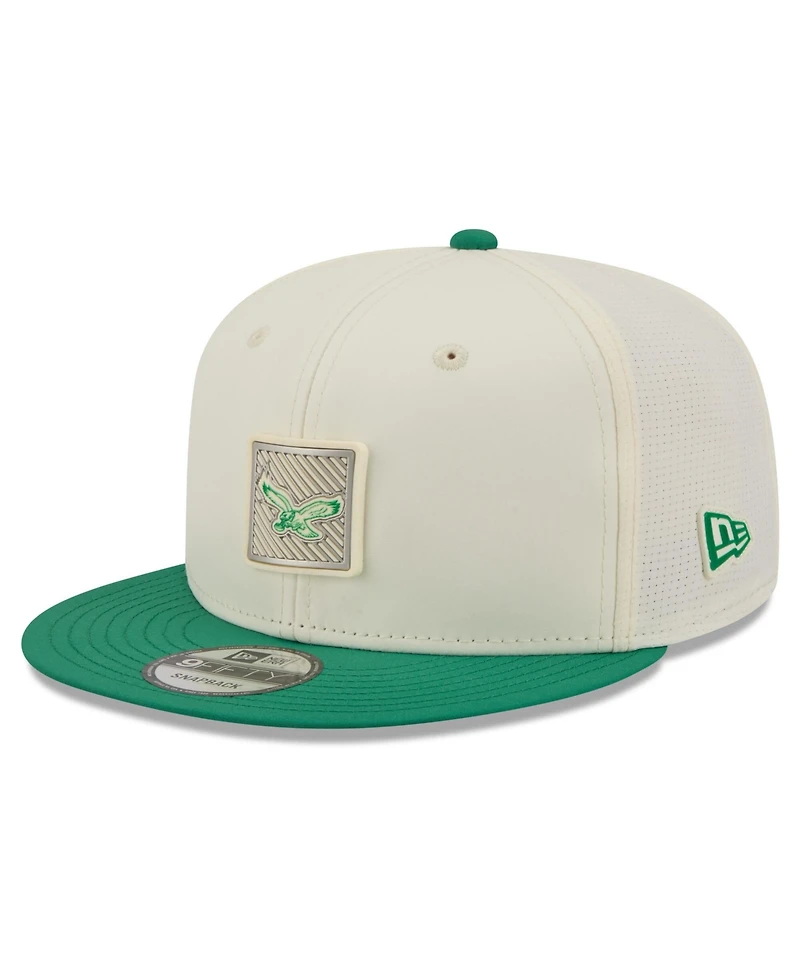 New Era Men's Cream/Kelly Green Philadelphia Eagles 2026 Nfl Training Camp 9FIFTY Snapback Hat