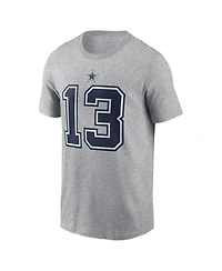 Nike Men's Caleb Downs Heather Gray Dallas Cowboys 2026 Nfl Draft Name & Number T-Shirt