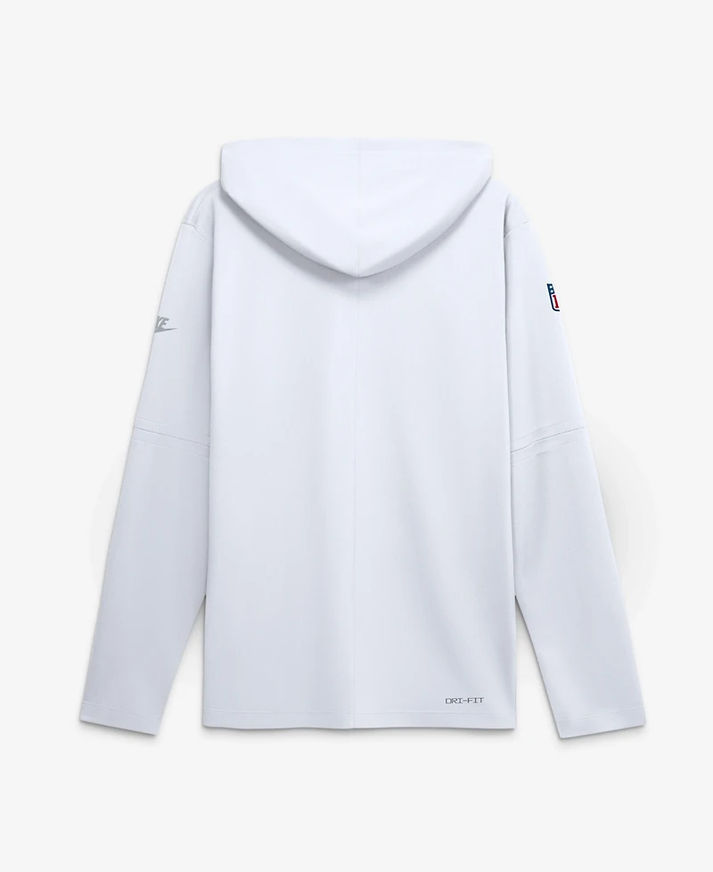 Nike Men's White Cleveland Browns Sideline Dri-fit Long Sleeve Hooded T-Shirt