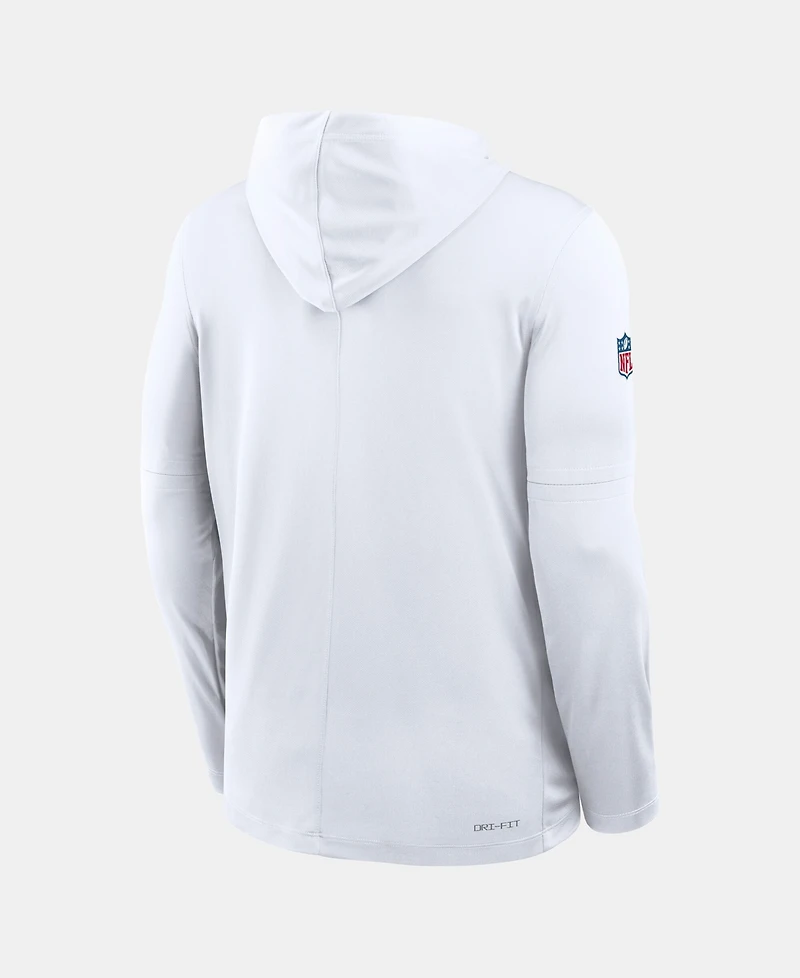 Nike Men's White Cincinnati Bengals Sideline Dri-fit Long Sleeve Hooded T-Shirt