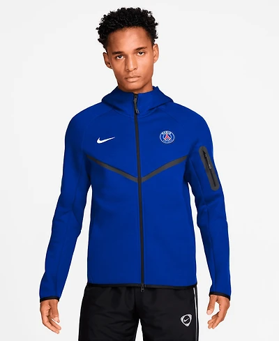Nike Men's Royal Paris Saint-Germain Tech Fleece Windrunner Raglan Full-Zip Hoodie