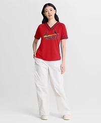 Fanatics Women's Red St. Louis Cardinals Diva Race Ahead Raglan V-Neck T-Shirt