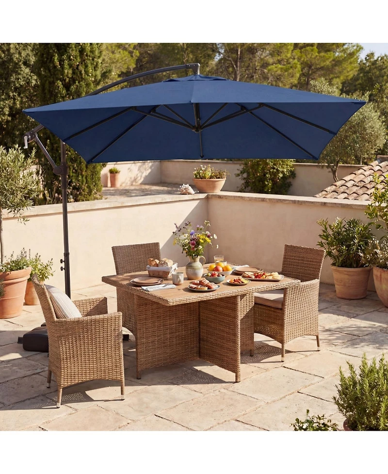 Gouun 8 x 8 Foot Square Offset Cantilever Patio Umbrella