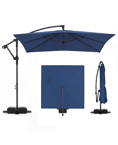 Gouun 8 x 8 Foot Square Offset Cantilever Patio Umbrella