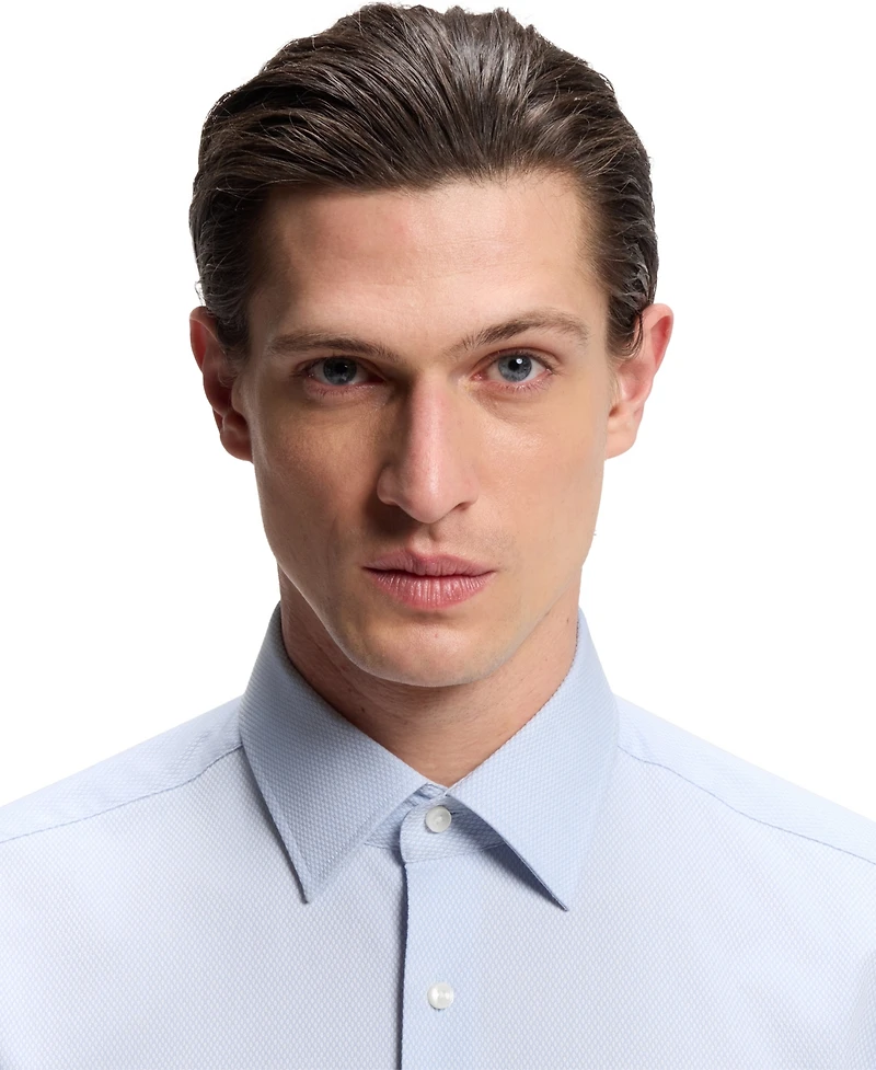 Boss by Hugo Men's Easy-Iron Stretch-Cotton Dobby Regular-Fit Dress Shirt
