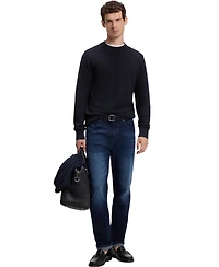 Boss by Hugo Men's Diagonal-Structured Cotton Regular-Fit Sweater