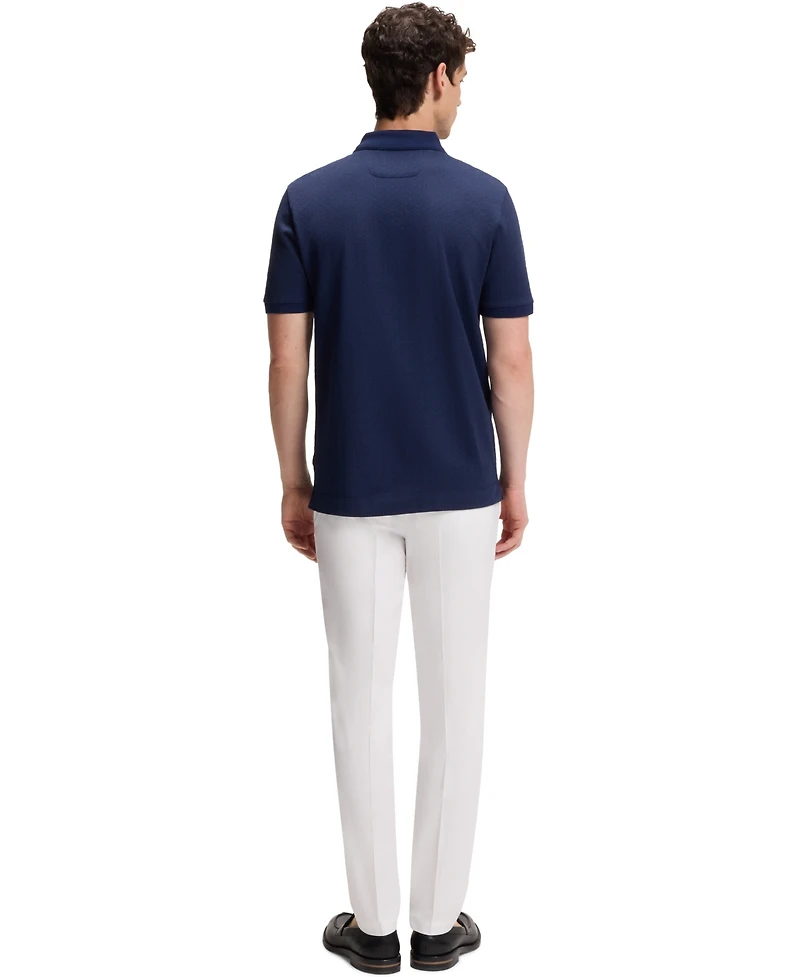 Boss by Hugo Men's Cotton-Silk Jacquard Regular-Fit Polo