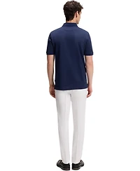 Boss by Hugo Men's Cotton-Silk Jacquard Regular-Fit Polo